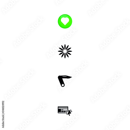 heart, knife  and more universal icon set for web and mobile app, vector symbol