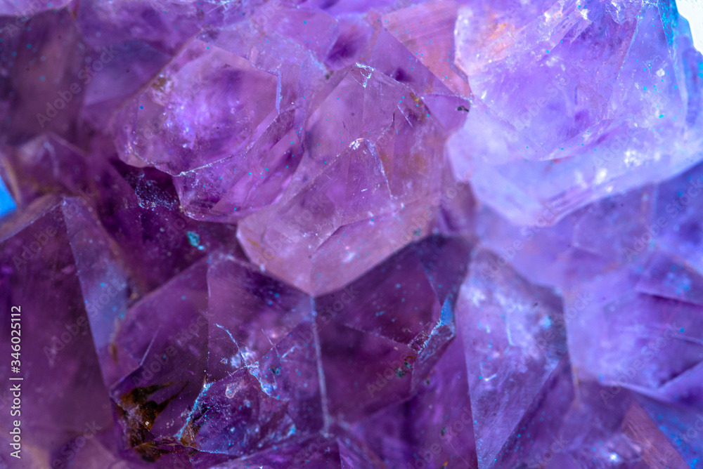 Macro detail of an amethyst mineral stone