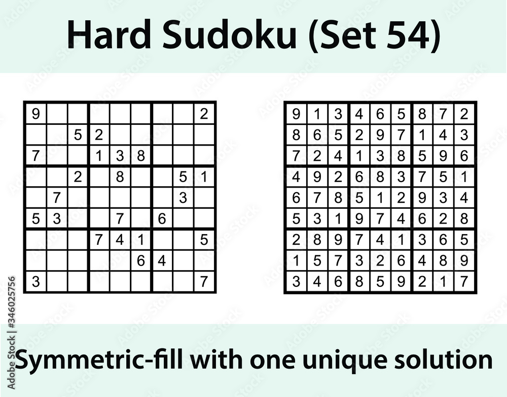 Jogo Sudoku Com Respostas. Complexidade Difícil. Vetor Simples Ilustração  do Vetor - Ilustração de japonês, resolver: 250540890