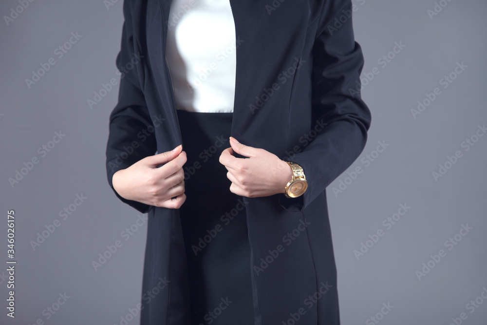 business woman hand in suit
