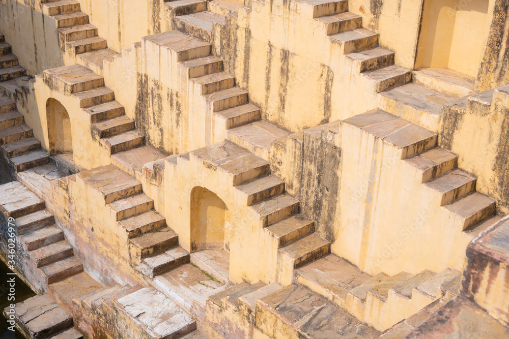 Historical indian step-well in Jaipur, India Historical indian step-well in Jaipur, India