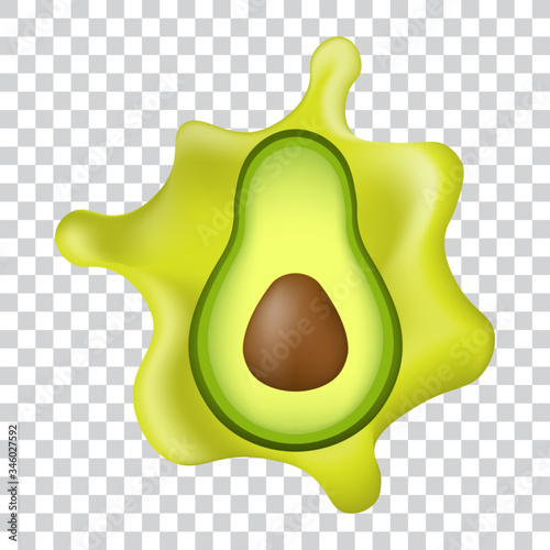 Avocado oil splash, vector illustration.