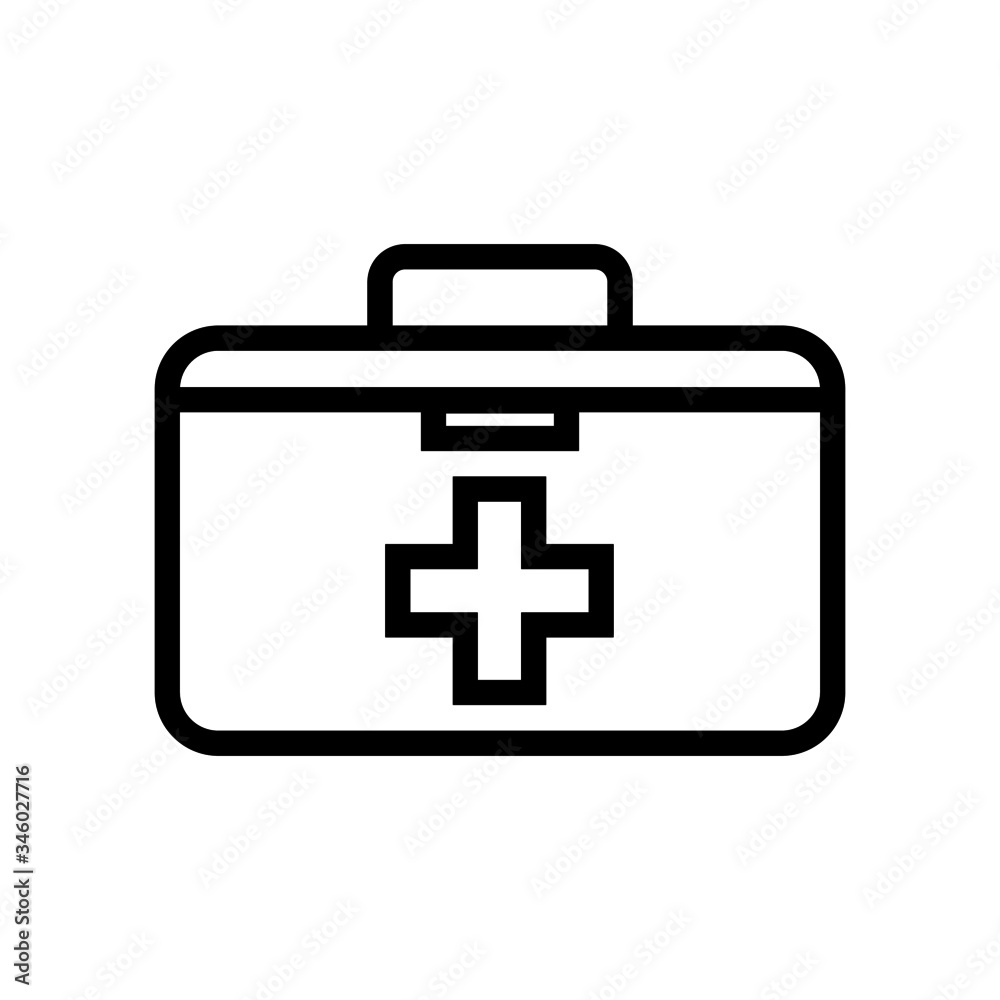 medical kit icon vector in lineart style on white background medical kit icon vector in lineart style on white background