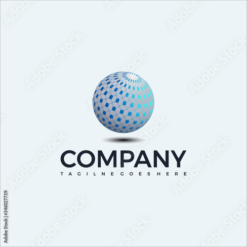 abstract sphere logo design template. global icon. for business  consulting  technology  science  etc 