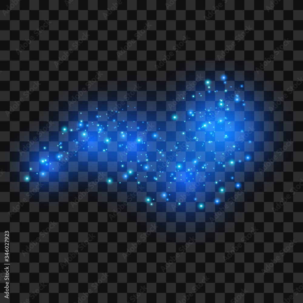 Blue stars, glowing light effect isolated on transparent background, vector illustration. Blue stars, glowing light effect isolated on transparent background, vector illustration.