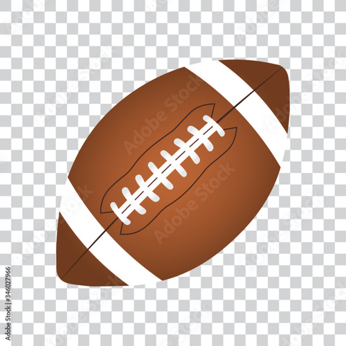 American football ball, isolated, vector illustration.