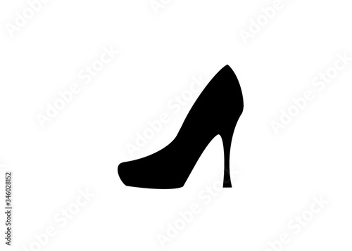 high heels shoes silhouette flat icon on white background 