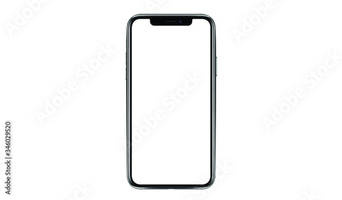 iphone isolated mockup 3D frameless of Smartphone iPhone x Pro Max with blank screen for Infographic Global Business web site design app iphon - Clipping Path