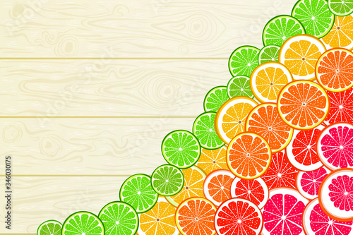 bright summer background with citruses