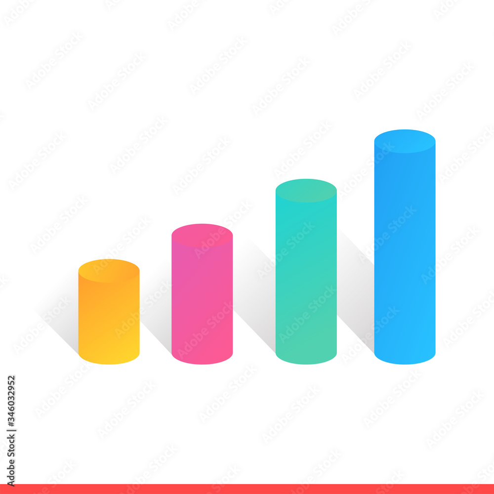 Graphs bar vector icon, isometric statistic banner template design for your business Graphs bar vector icon, isometric statistic banner template design for your business