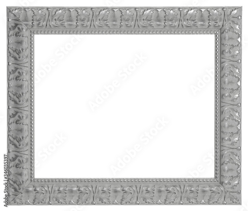 Silver frame. Isolated object on a white background.