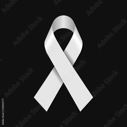 White ribbon for social issues awareness.