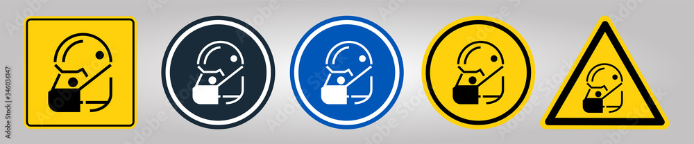 Simple set wear protective face mask icons for your design Simple set wear protective face mask icons for your design