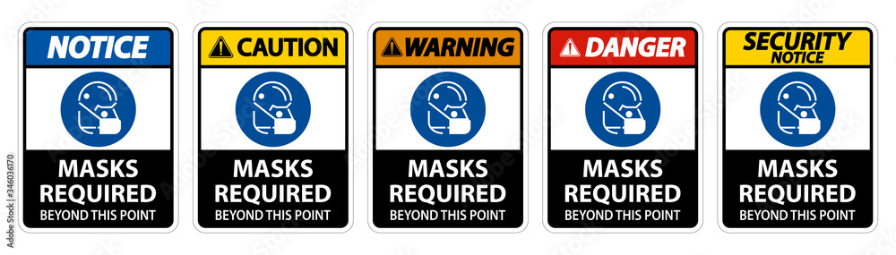 Symbol Masks Required Beyond This Point Sign Symbol Masks Required Beyond This Point Sign