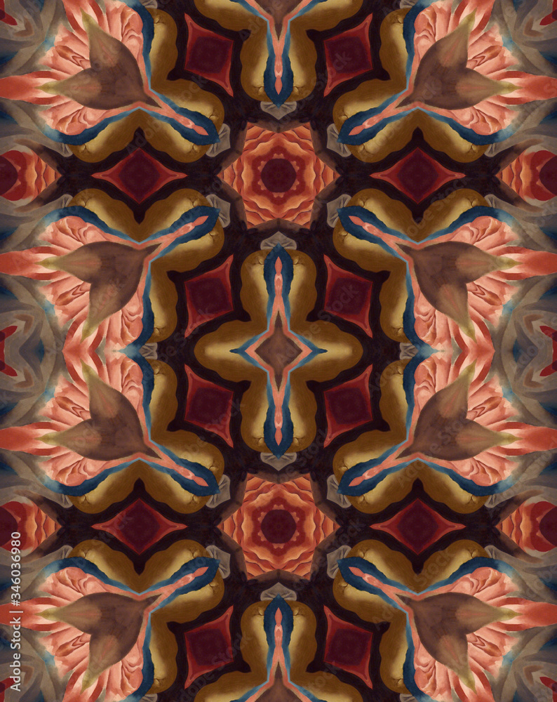 Digital design, pattern stone, painting, burnt orange brown navy