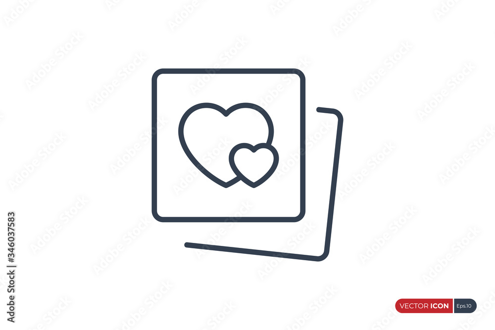 Linear Style Heart Icon with Square Rounded Line Frame isolated on White Background. Vector Illustration Usable for Web and Mobile apps. Love Symbol Vector Design Template Element. Linear Style Heart Icon with Square Rounded Line Frame isolated on White Background. Vector Illustration Usable for Web and Mobile apps. Love Symbol Vector Design Template Element.