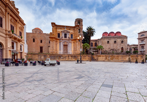 Palermo. Martorana Church at dawn. photo