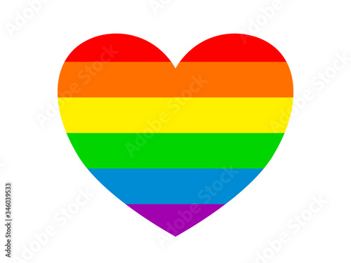 Abstract colorful rainbow lines striped, heart LGBT pride month rainbow colors, symbol of community modern flat design peace sign pride month concept, heart pattern LGBT isolated background vector 