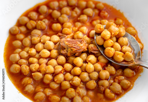close-up meat chickpea dish, a dish unique to Turkish cuisine