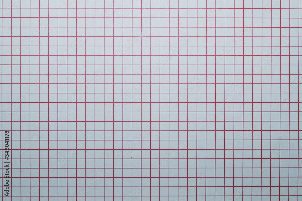 Checkered paper background. square grid. crossing red lines Checkered paper background. square grid. crossing red lines