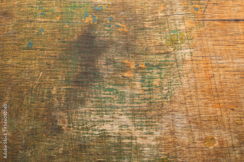 Obraz premium Rough wood with paint spots. old wooden texture. scratched and cracked surface