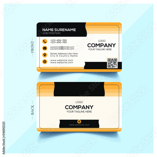 Creative and Clean Vector Double-sided Business Card Template. Flat Design Vector Illustration. with coloring background.  