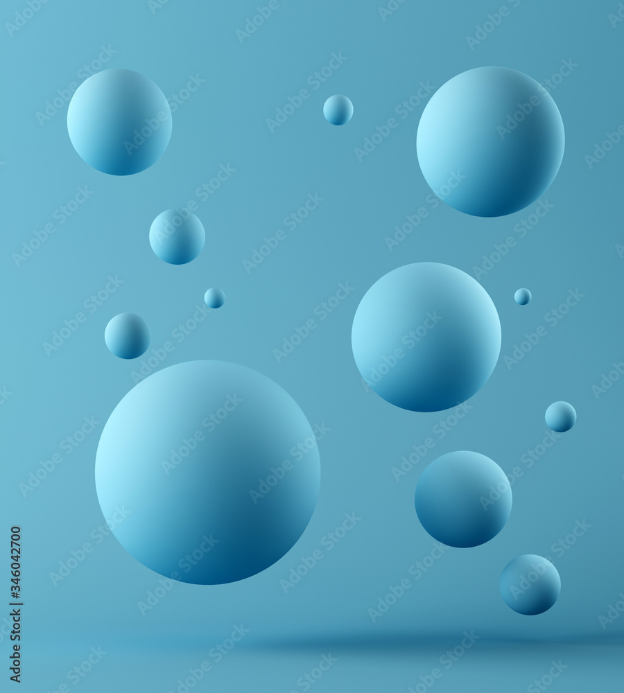 3D illustration geometric spheres balls. Abstract background. Mockup. Podium template for product presentation. 3D illustration geometric spheres balls. Abstract background. Mockup. Podium template for product presentation.