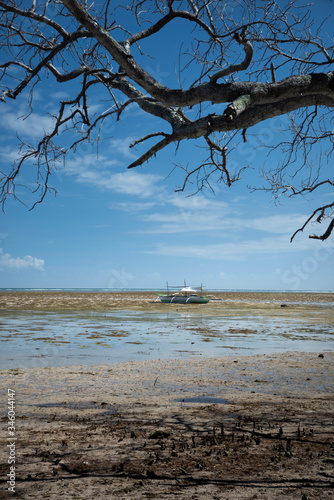 Palawan beach during sea outflow