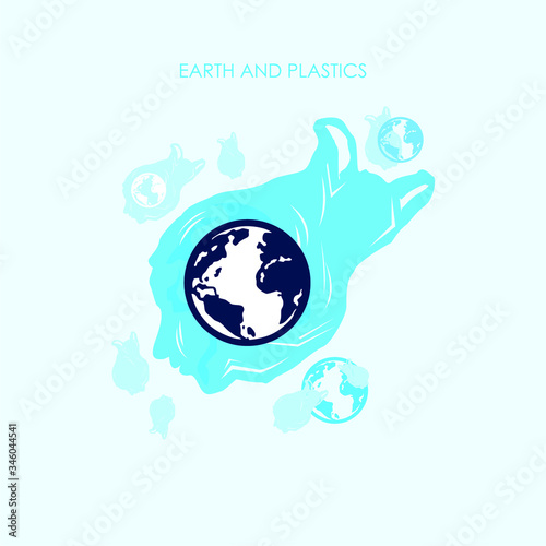 the planet earth, plastics, pollute, globe, vector imaginations