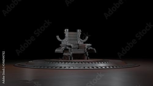 Sci fi Throne room 3d rendering