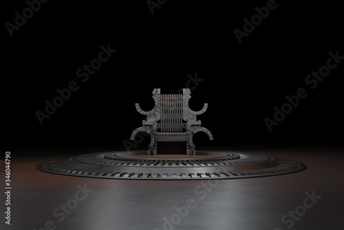 Sci fi Throne room 3d rendering