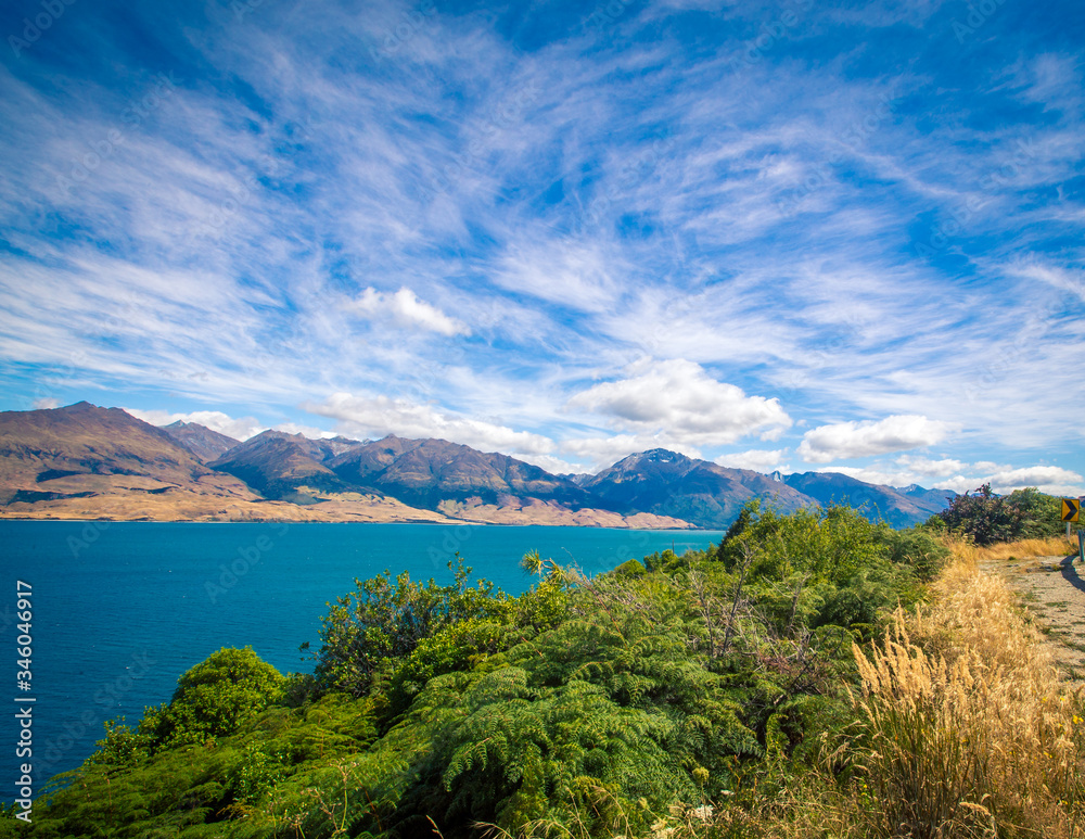 Lake in the South Island in New Zealand