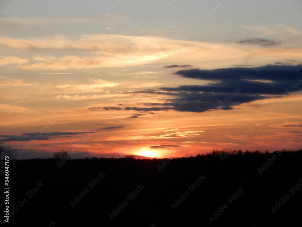 Background Backdrop Golden Sunset Clouds 002