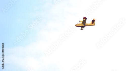 Firefighting airplane - canadair - in flight. © mirkoni