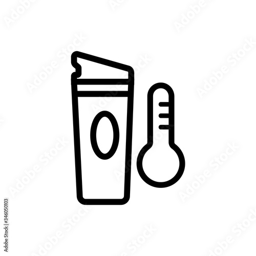 thermo cup high temperature icon vector. thermo cup high temperature sign. isolated contour symbol illustration