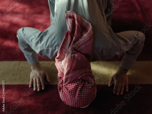 muslim prayer inside the mosque © .shock