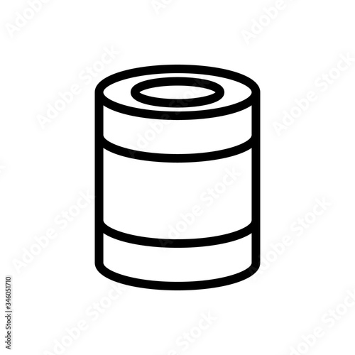 cylindrical copper can icon vector. cylindrical copper can sign. isolated contour symbol illustration