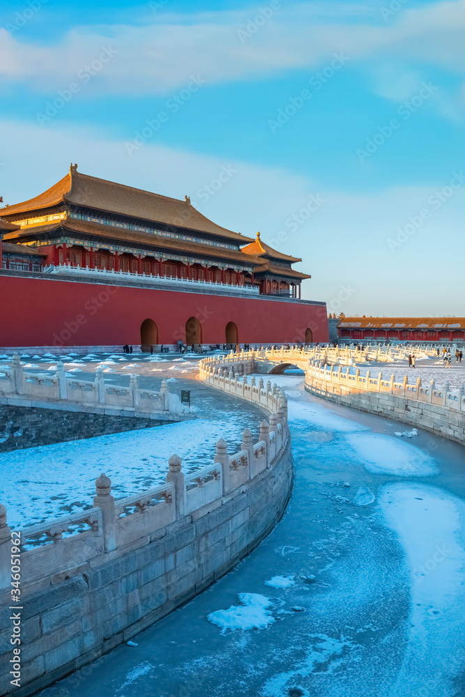 Wumen (Meridian Gate) of the Forbidden City located in the north and it is the next gate after the Duanmen Gate