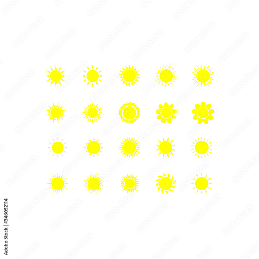 Summer sun icon vector logo Summer sun icon vector logo
