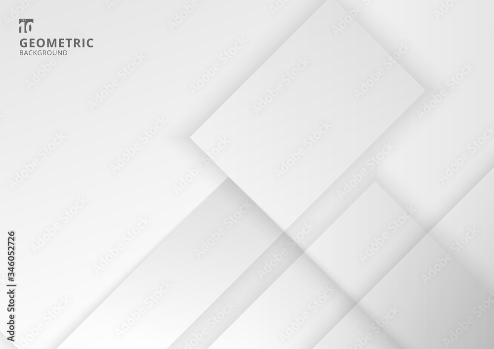 Abstract background white and gray geometric square with shadow Abstract background white and gray geometric square with shadow