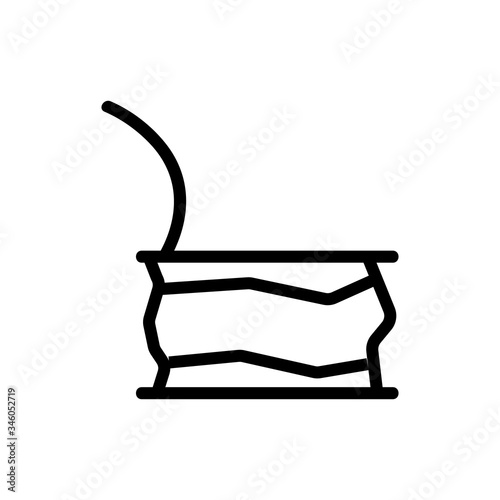 flattened tin can icon vector. flattened tin can sign. isolated contour symbol illustration