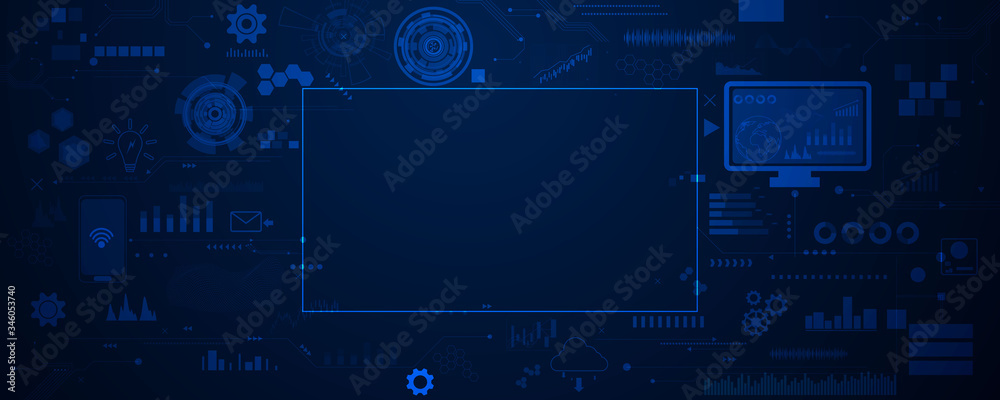 icons set business and technology vector background