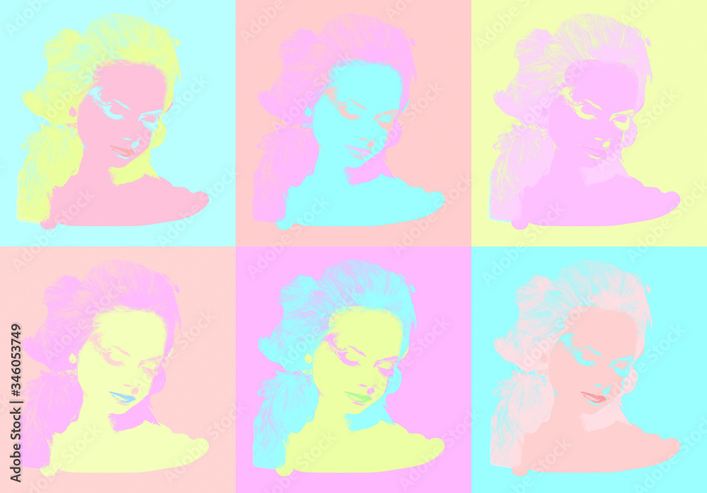 Peach lemon retro lady mural. Peach lemon retro lady mural.