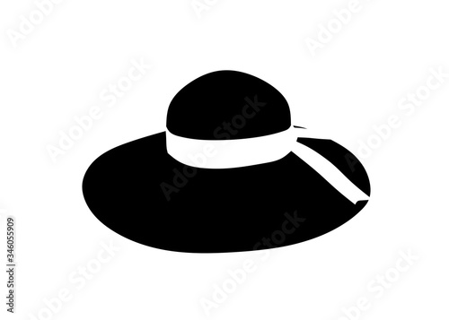 silhouette of Flat vector summer hat icon symbol sign