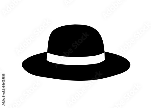 silhouette of Flat vector summer hat icon symbol sign