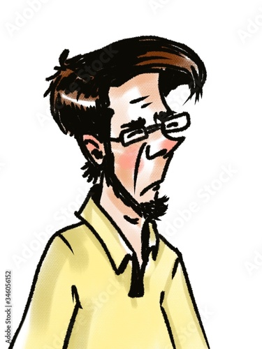 Wallpaper Mural man in glasses portrait cartoon character isolated on white Torontodigital.ca