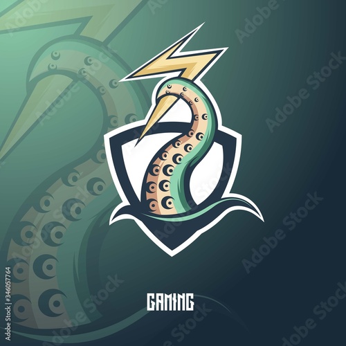 kraken mascot logo design vector with modern illustration concept style for badge, emblem and t shirt printing. octopus illustration for sport and e-sport team.