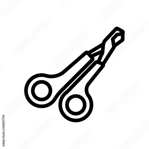 rounded nippers icon vector. rounded nippers sign. isolated contour symbol illustration