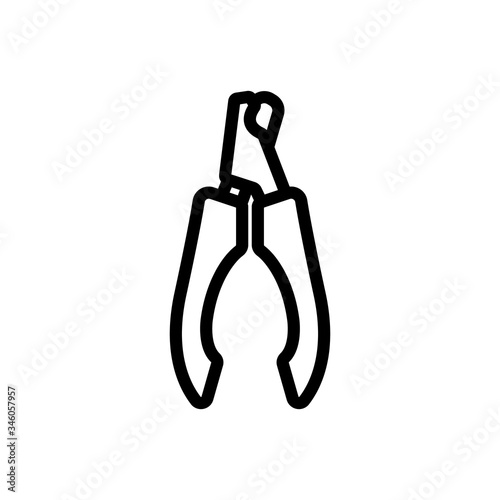 large nippers with handle icon vector. large nippers with handle sign. isolated contour symbol illustration