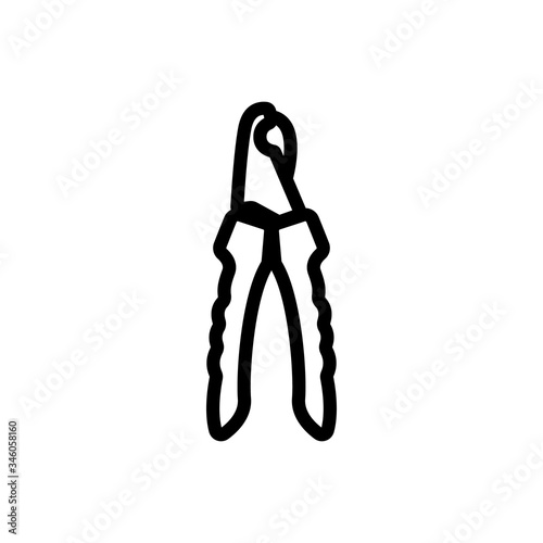 pruning shears icon vector. pruning shears sign. isolated contour symbol illustration